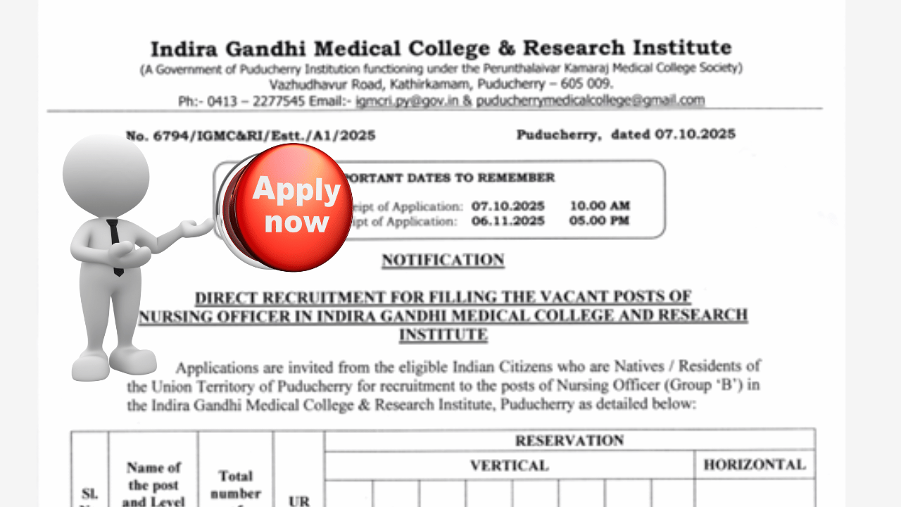 IGMCRI Nursing Officer Recruitment 2025