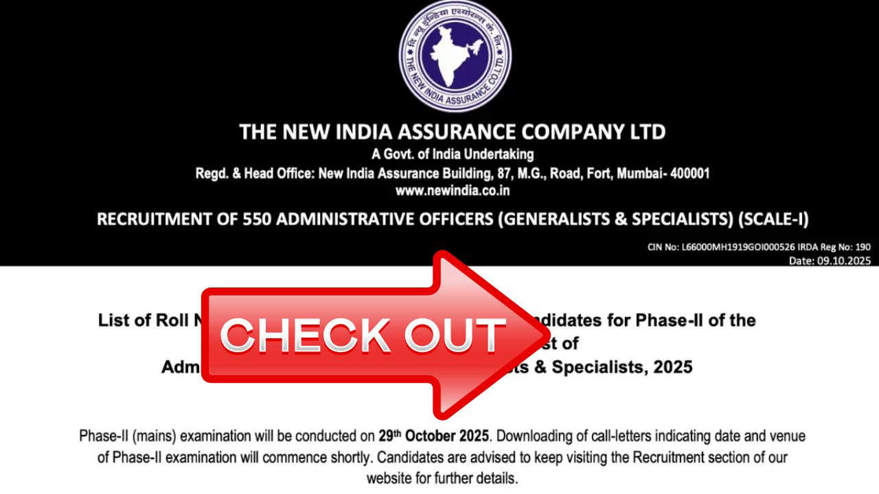 NIACL AO Prelims Result 2025
